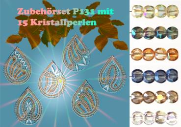 P131 Zubehör-Set 15 Kristallperlen 6mm für Regentropfen